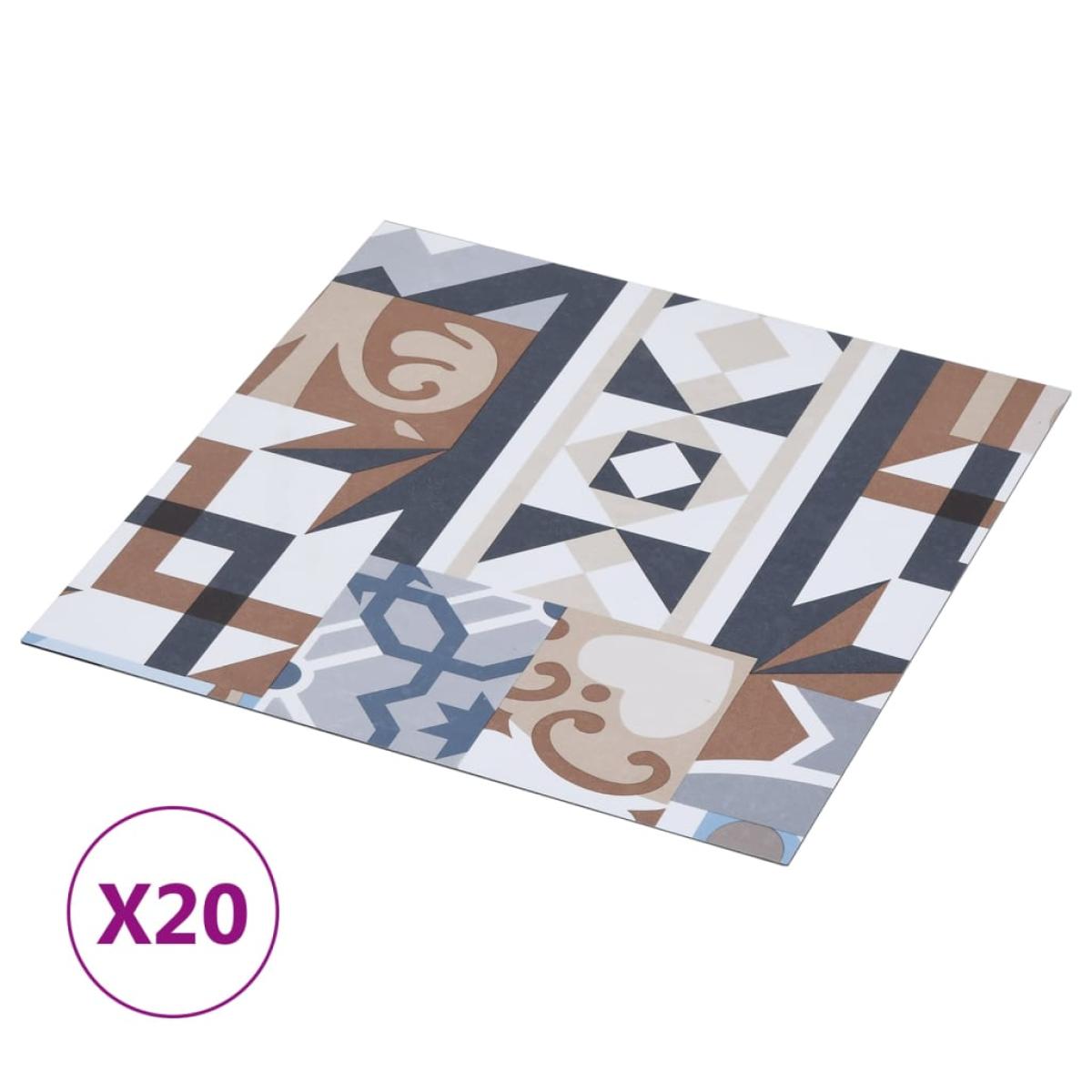 Tarimas autoadhesivas 20 udes PVC 1,86 m² estampado monocolor