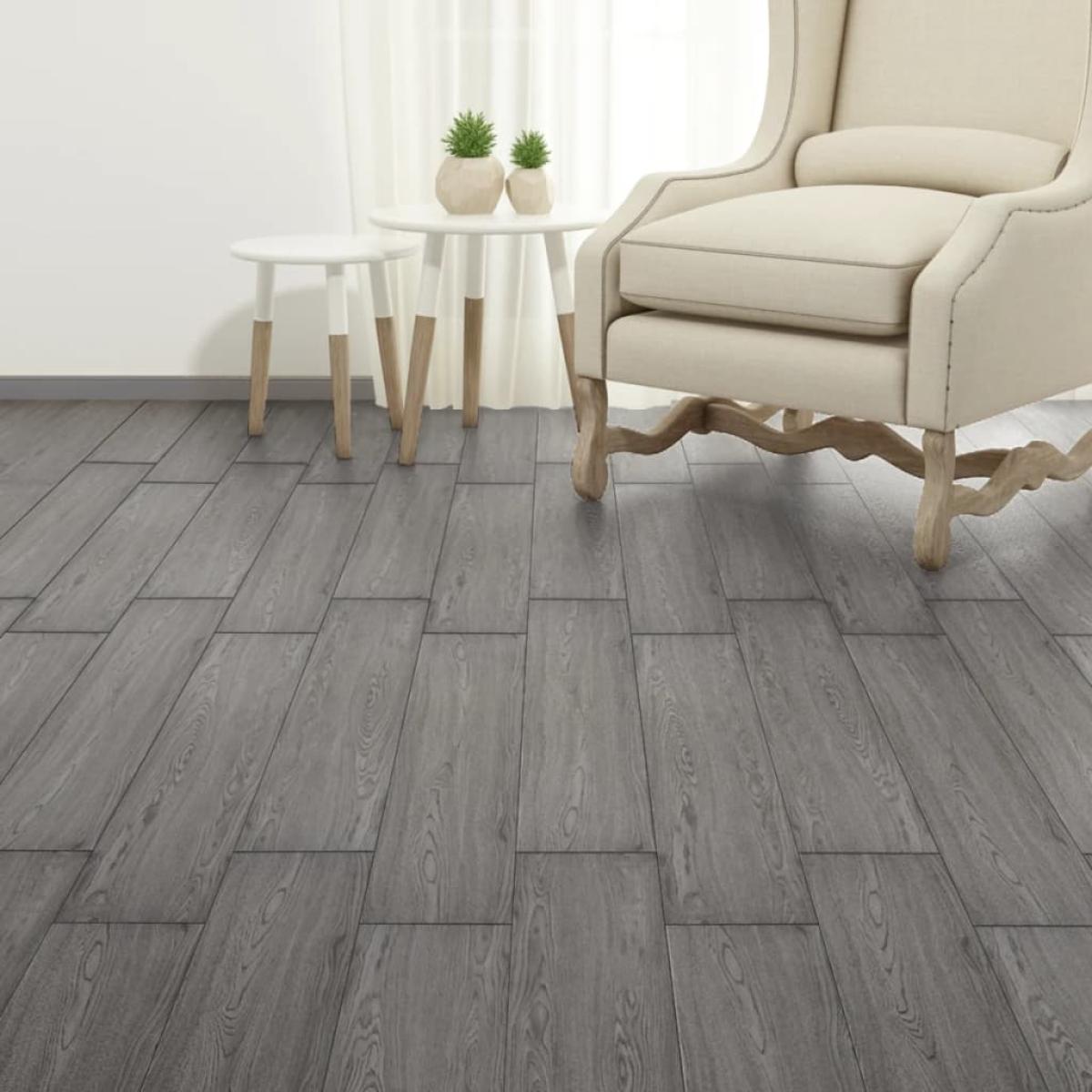 Lamas para suelo PVC autoadhesivas 5,21 m² 2 mm gris oscuro