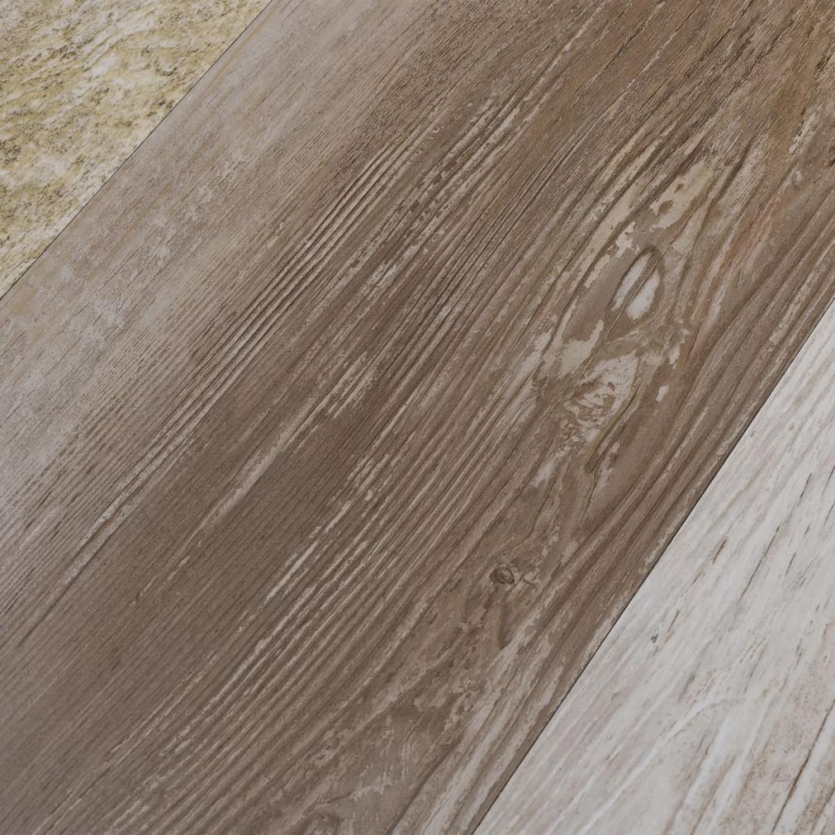 Lamas para suelo PVC autoadhesivas 5,21 m² 2mm madera deslavada