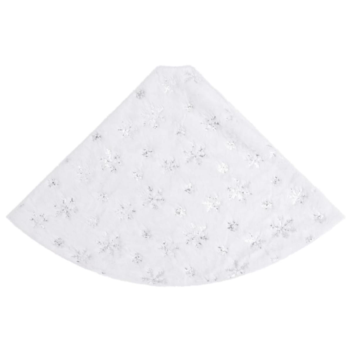 Falda del árbol de Navidad de lujo blanca 90 cm cuero sintético
