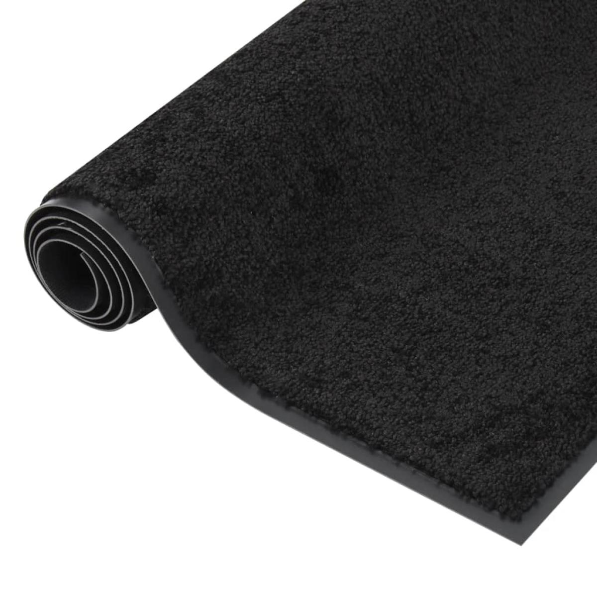 Felpudo de rayas negro 60x80 cm