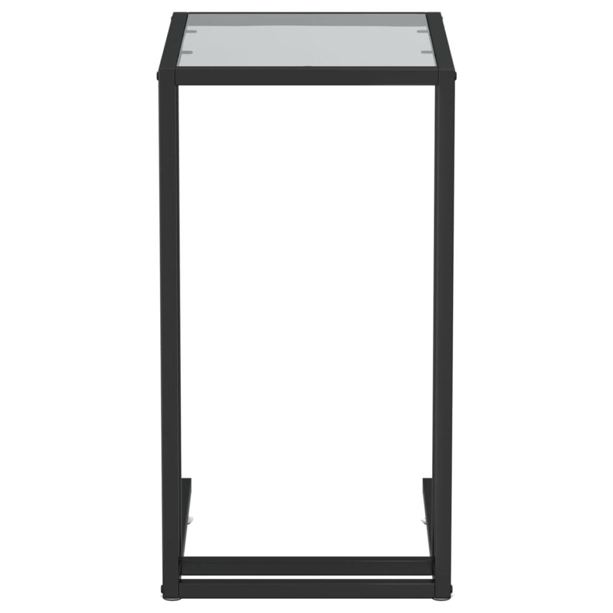 Mesa auxiliar de ordenador vidrio transparente negro 50x35x65cm