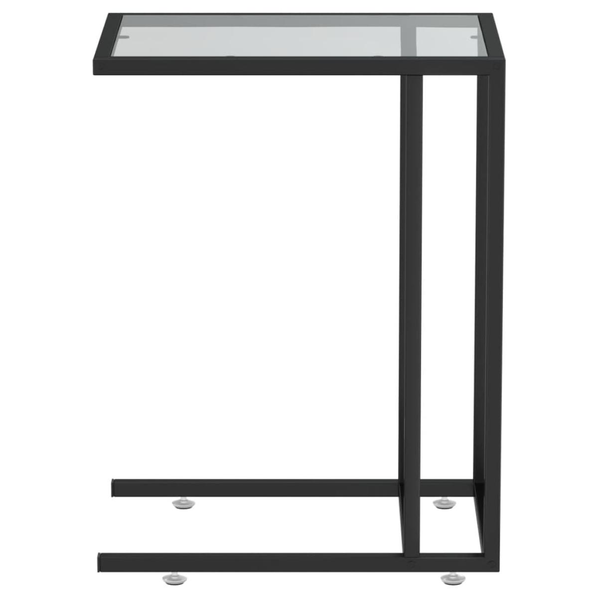 Mesa auxiliar de ordenador vidrio transparente negro 50x35x65cm