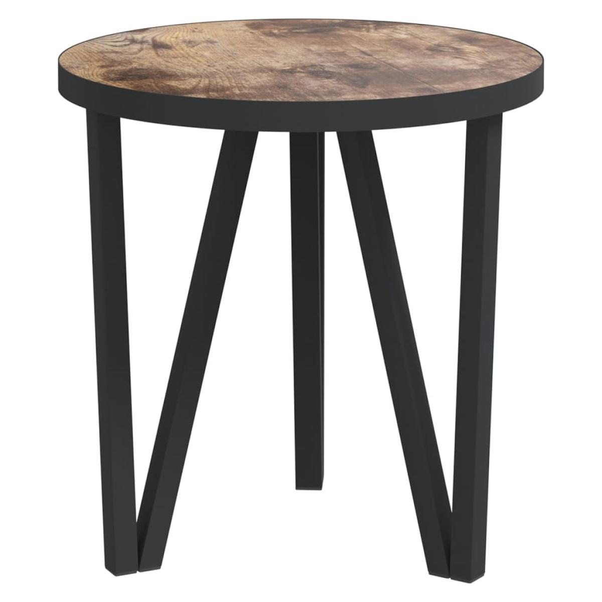 Mesita de centro MDF negro y amarillo Ø35 cm