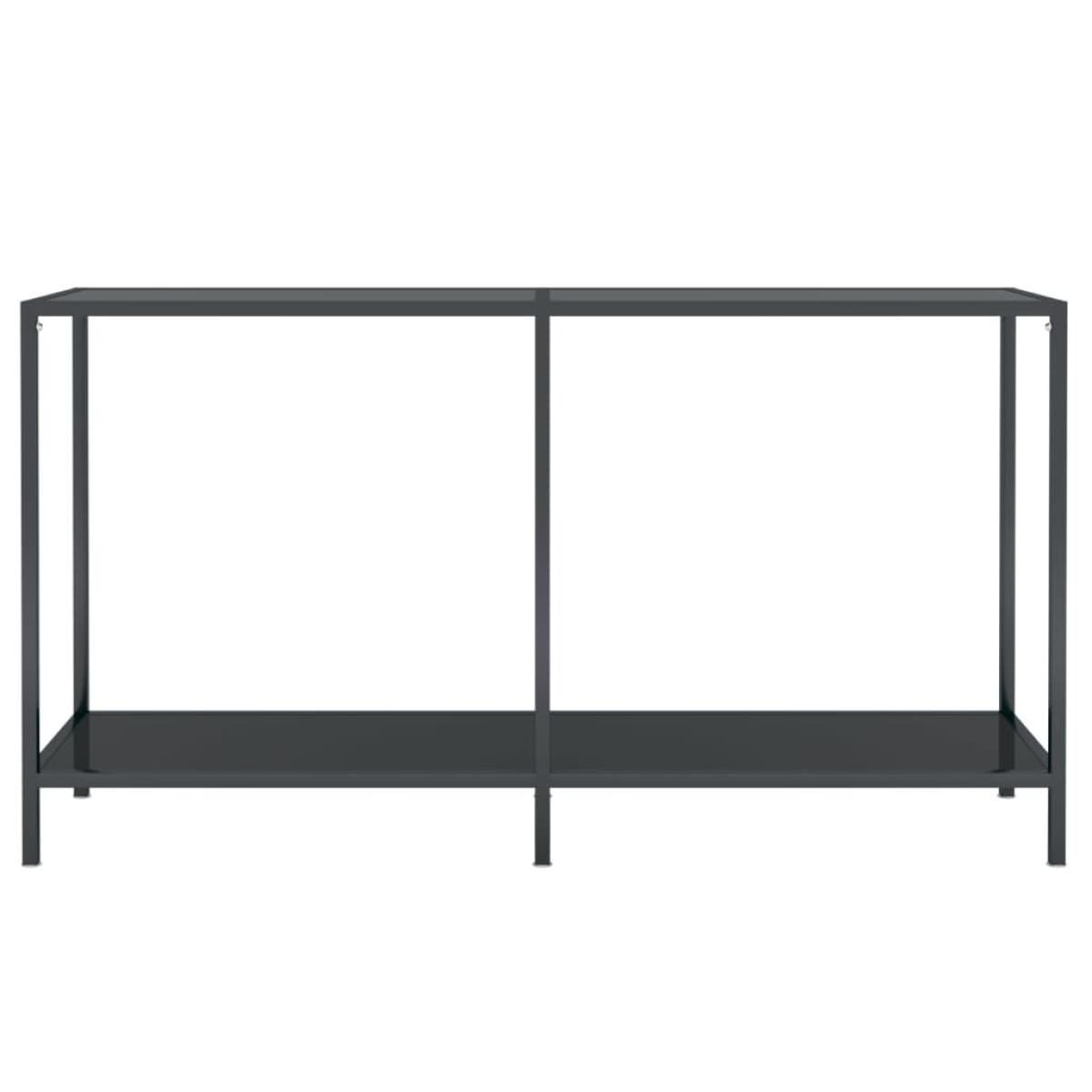 Mesa de consola vidrio templado negro 140x35x75,5 cm