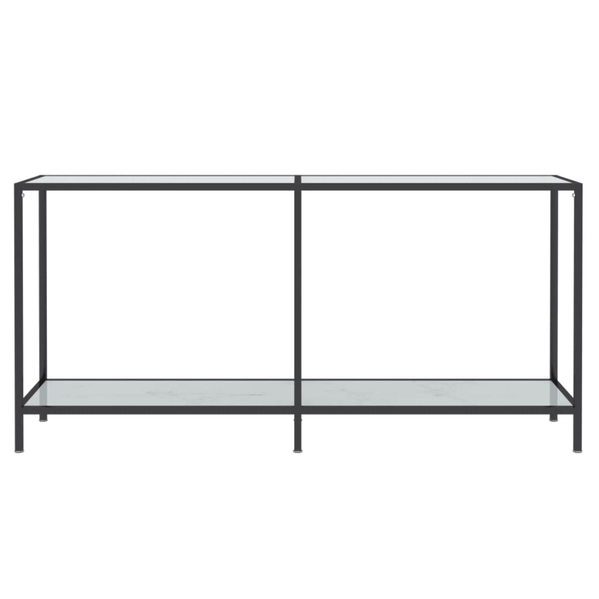 Mesa consola vidrio templado blanco 160x35x75,5 cm