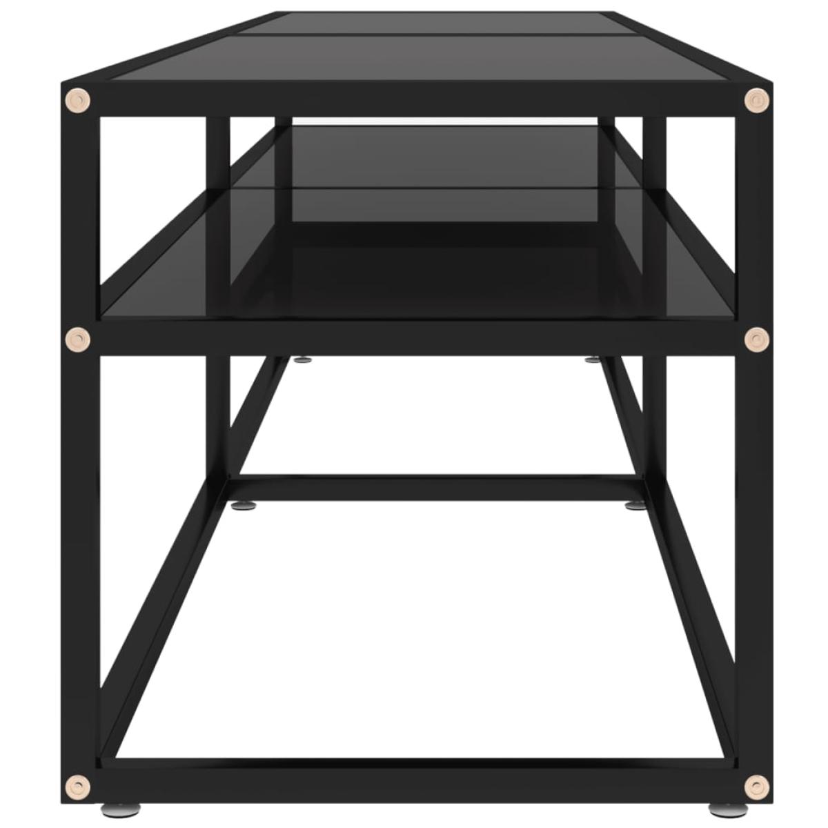 Mueble para TV vidrio templado negro 160x40x40,5 cm