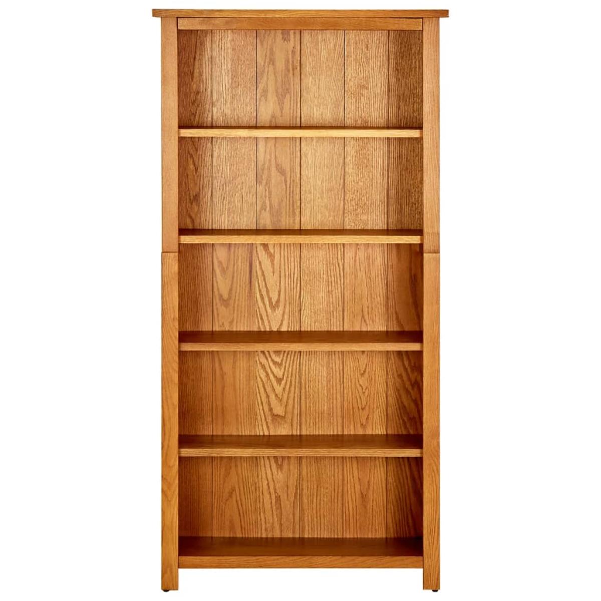 Estantería de 5 niveles de madera maciza de roble 70x22x140 cm