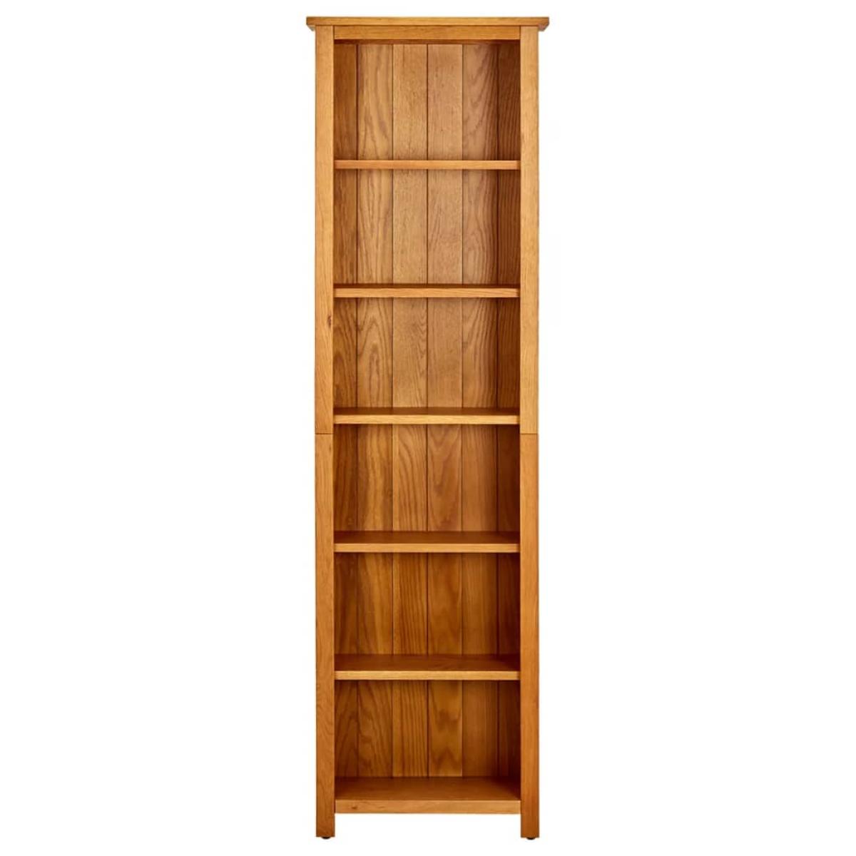 Estantería de 6 niveles madera maciza de roble 52x22x180 cm