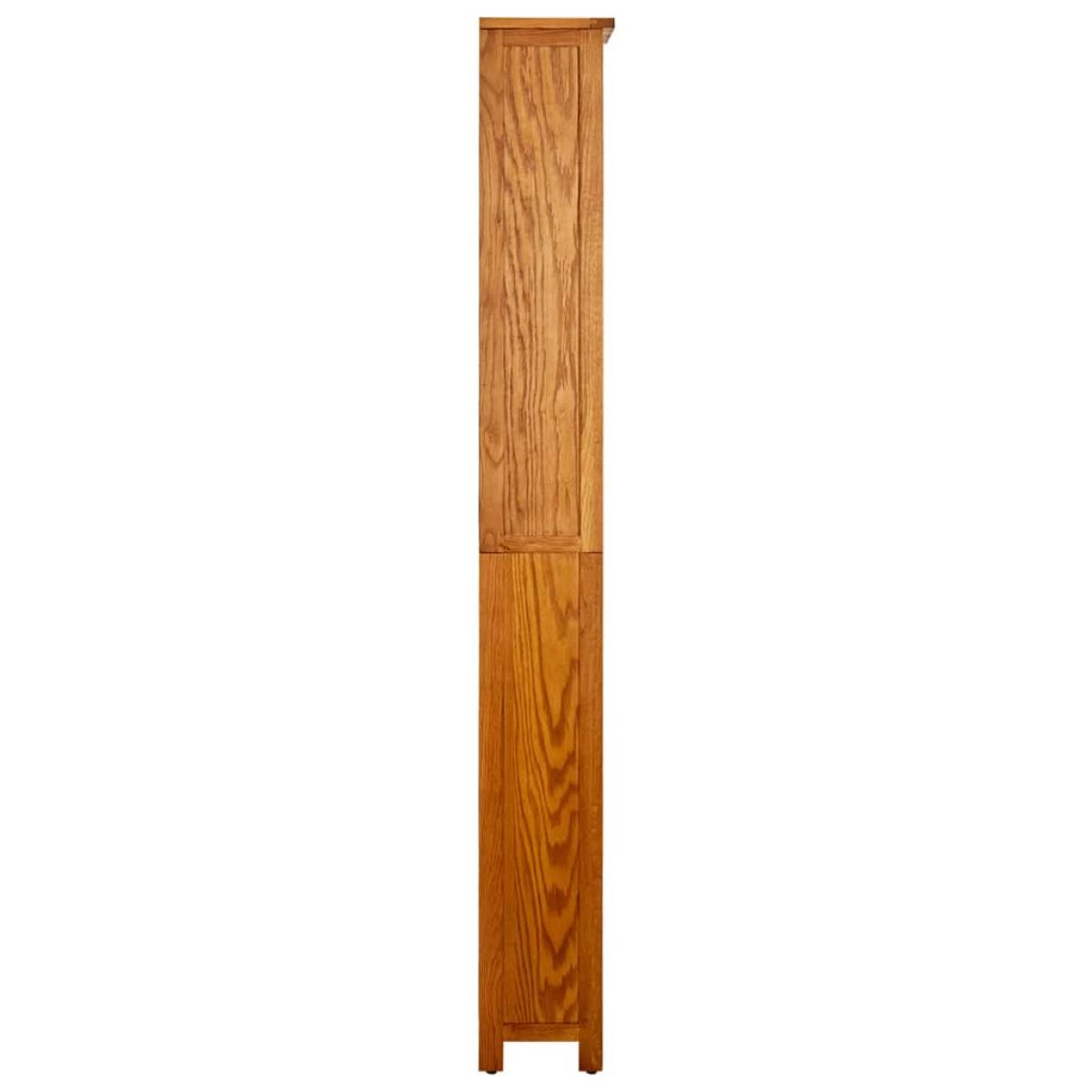 Estantería de 6 niveles madera maciza de roble 52x22x180 cm