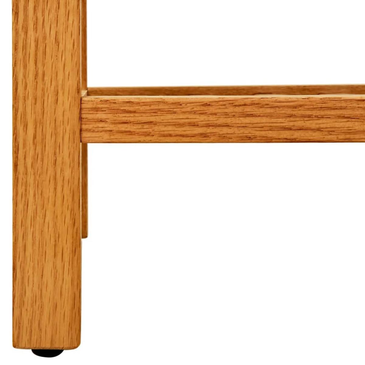 Zapatero con 4 estantes madera maciza de roble 50x27x80 cm