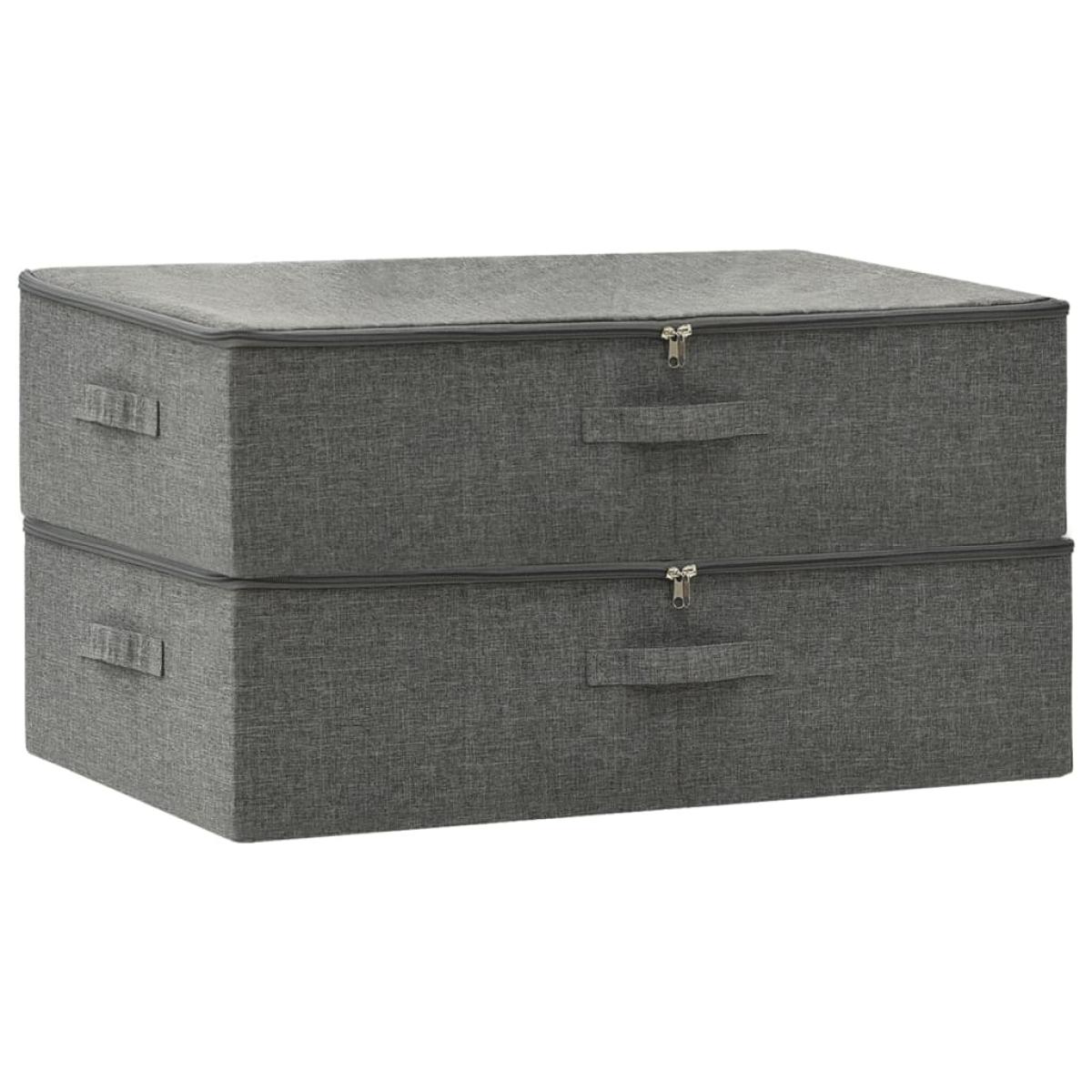 Cajas de almacenaje 2 uds tela gris antracita 70x40x18 cm
