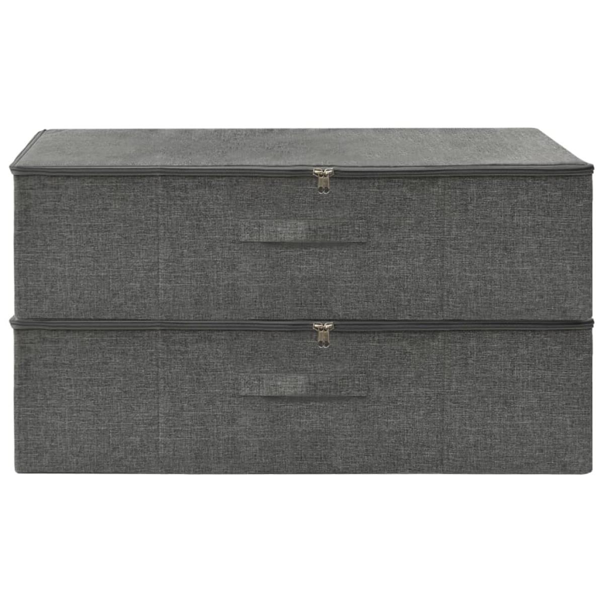 Cajas de almacenaje 2 uds tela gris antracita 70x40x18 cm