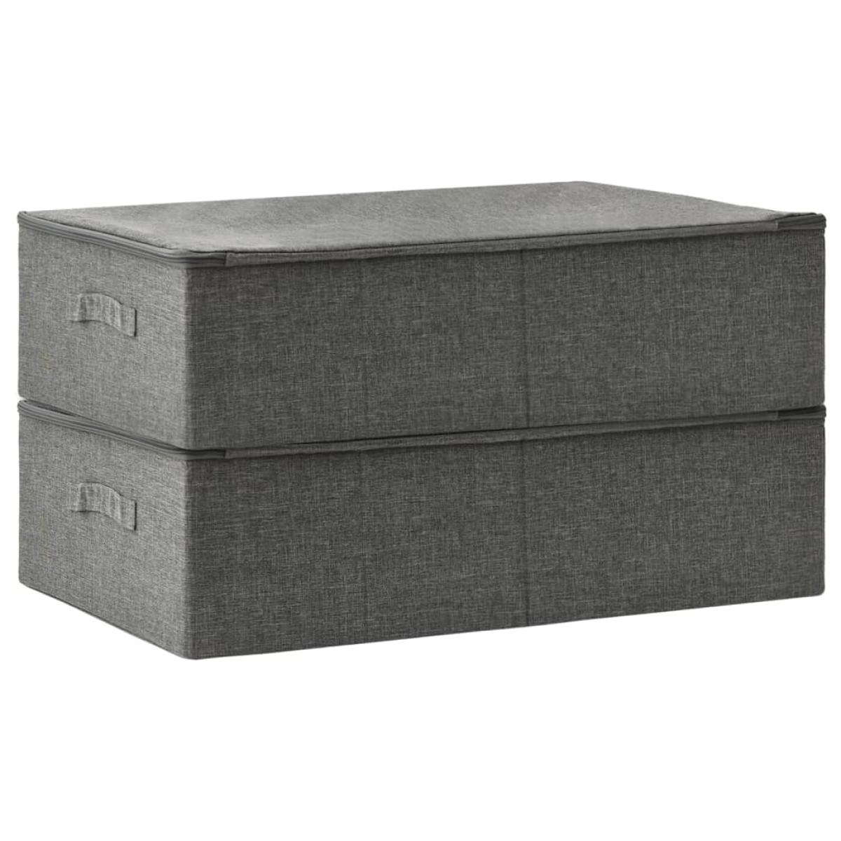 Cajas de almacenaje 2 uds tela gris antracita 70x40x18 cm