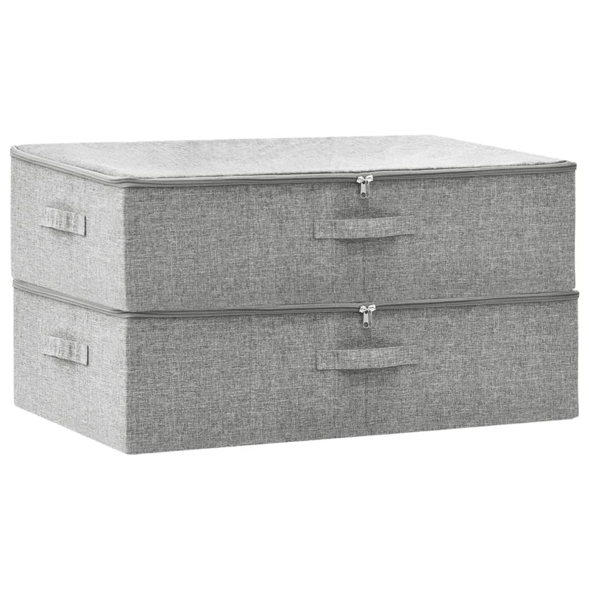 Cajas de almacenaje 2 uds tela gris 70x40x18 cm
