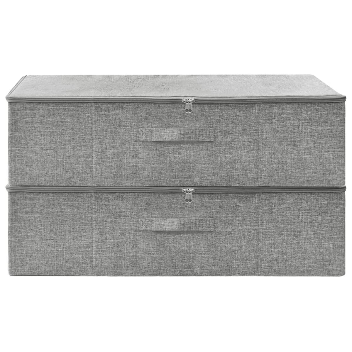 Cajas de almacenaje 2 uds tela gris 70x40x18 cm