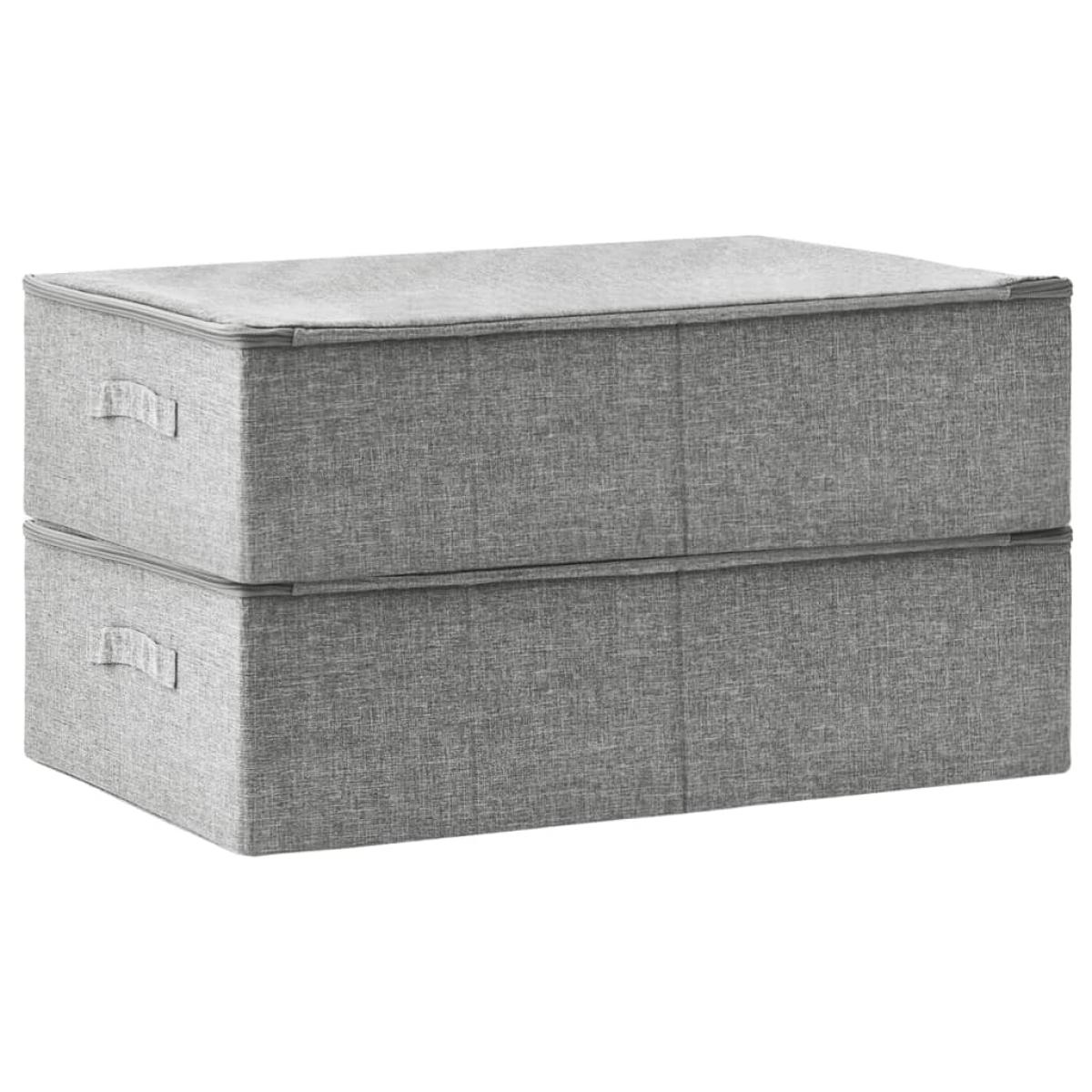 Cajas de almacenaje 2 uds tela gris 70x40x18 cm