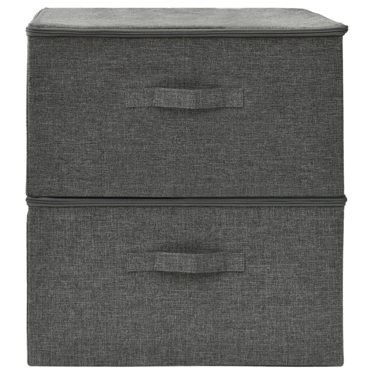 Cajas de almacenaje 2 uds tela gris antracita 43x34x23 cm