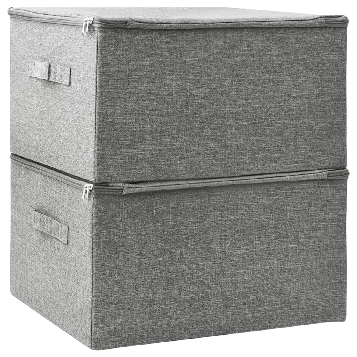 Cajas de almacenaje 2 uds tela gris 43x34x23 cm