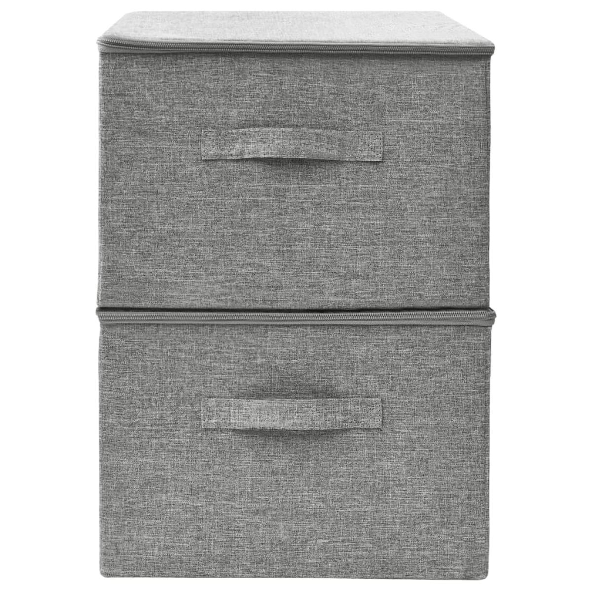 Cajas de almacenaje 2 uds tela gris 43x34x23 cm