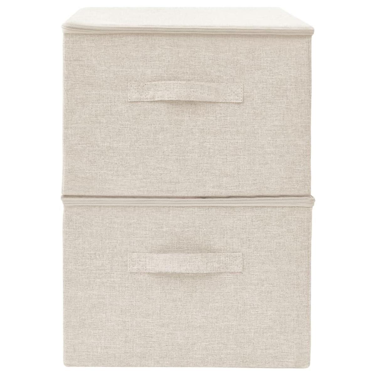 Cajas de almacenaje 2 uds tela crema 43x34x23 cm