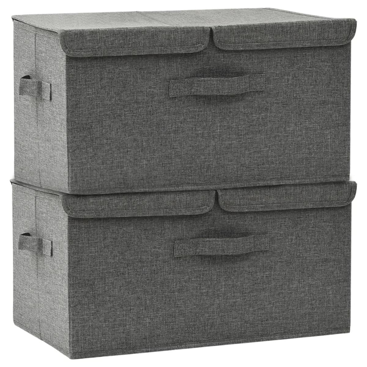 Cajas de almacenaje 2 uds tela gris antracita 50x30x25 cm