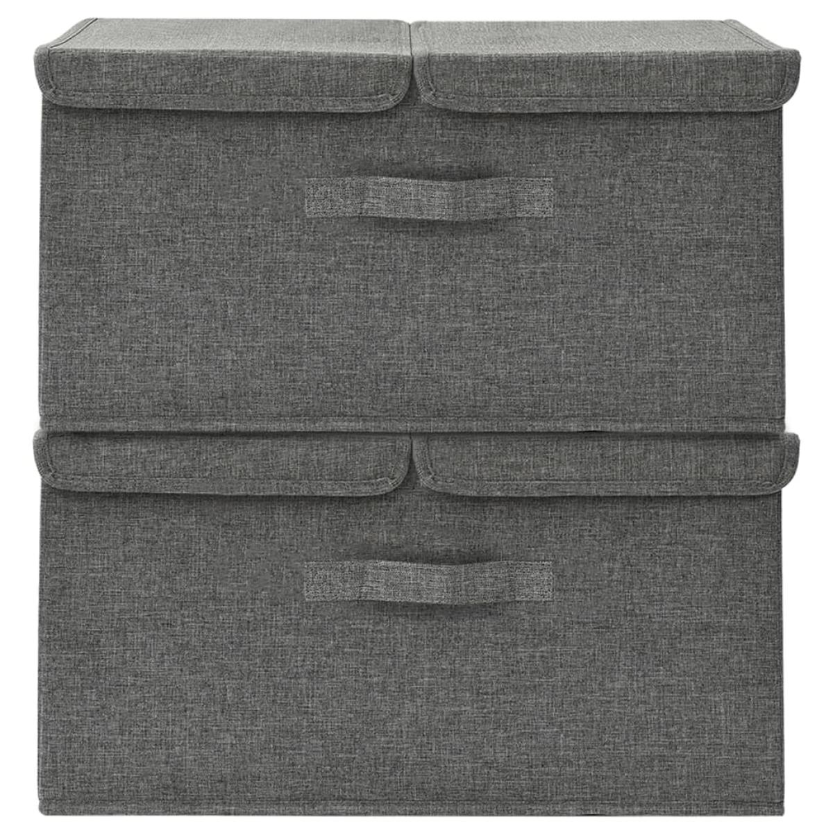 Cajas de almacenaje 2 uds tela gris antracita 50x30x25 cm