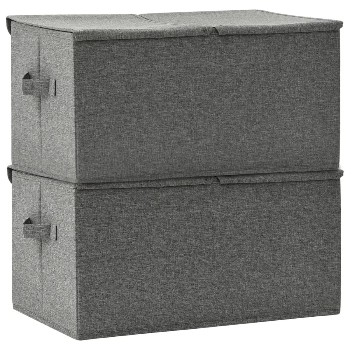 Cajas de almacenaje 2 uds tela gris antracita 50x30x25 cm