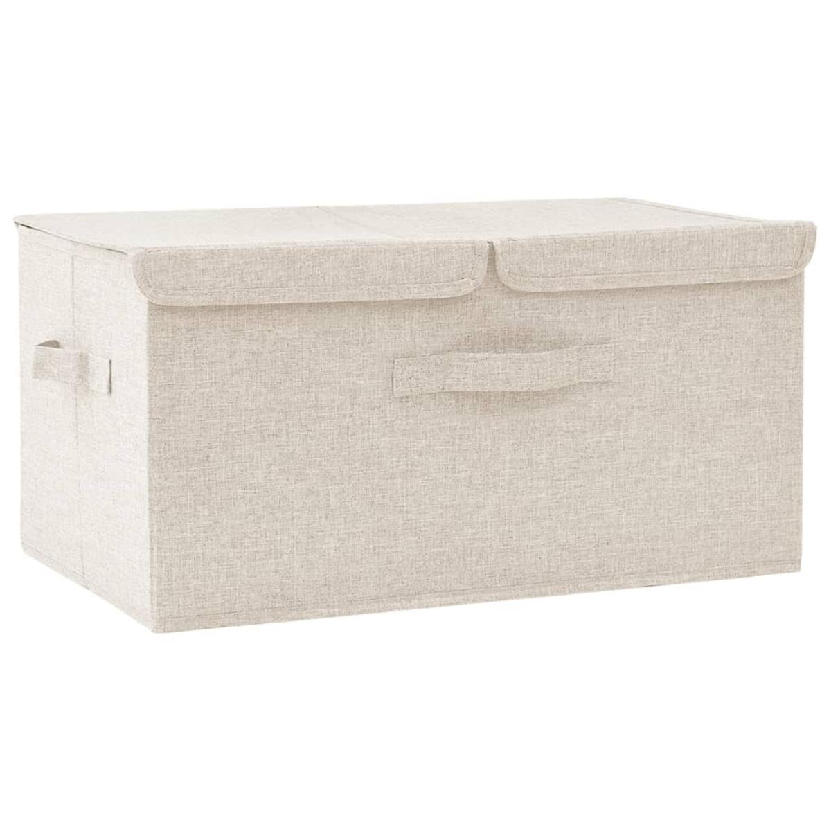 Caja de almacenaje tela crema 50x30x25 cm