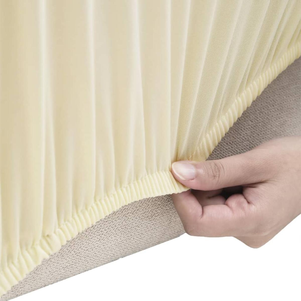 Funda elástica para sillón poliéster jersey crema