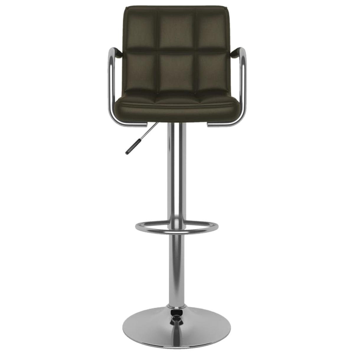 Taburete de cocina de cuero sintético marrón