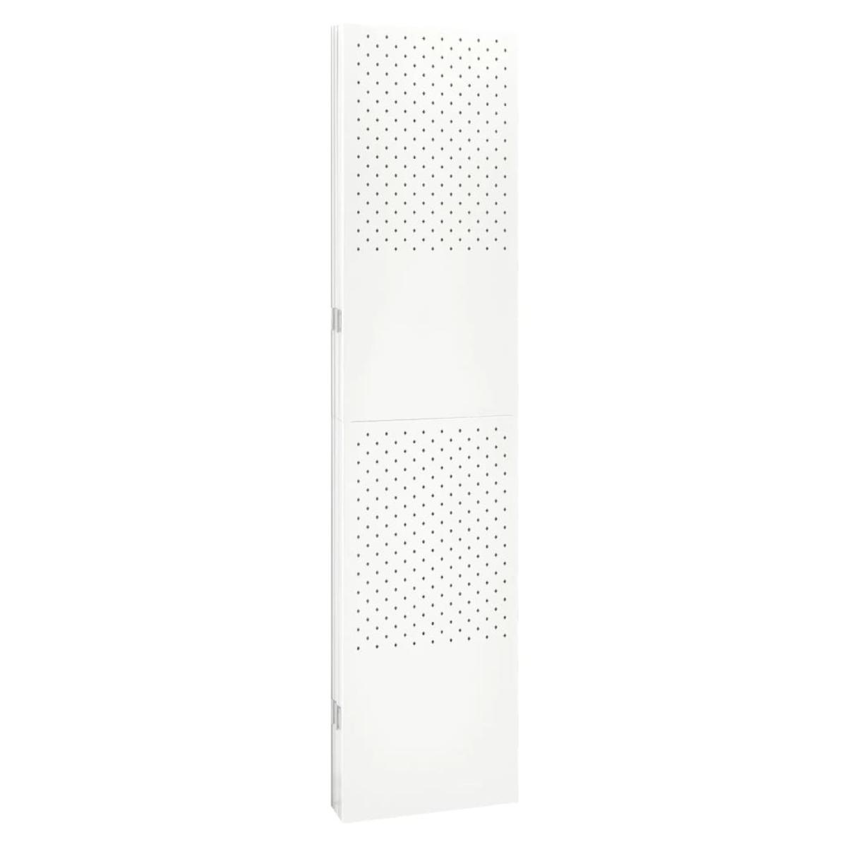 Biombo divisor de 5 paneles acero blanco 200x180 cm