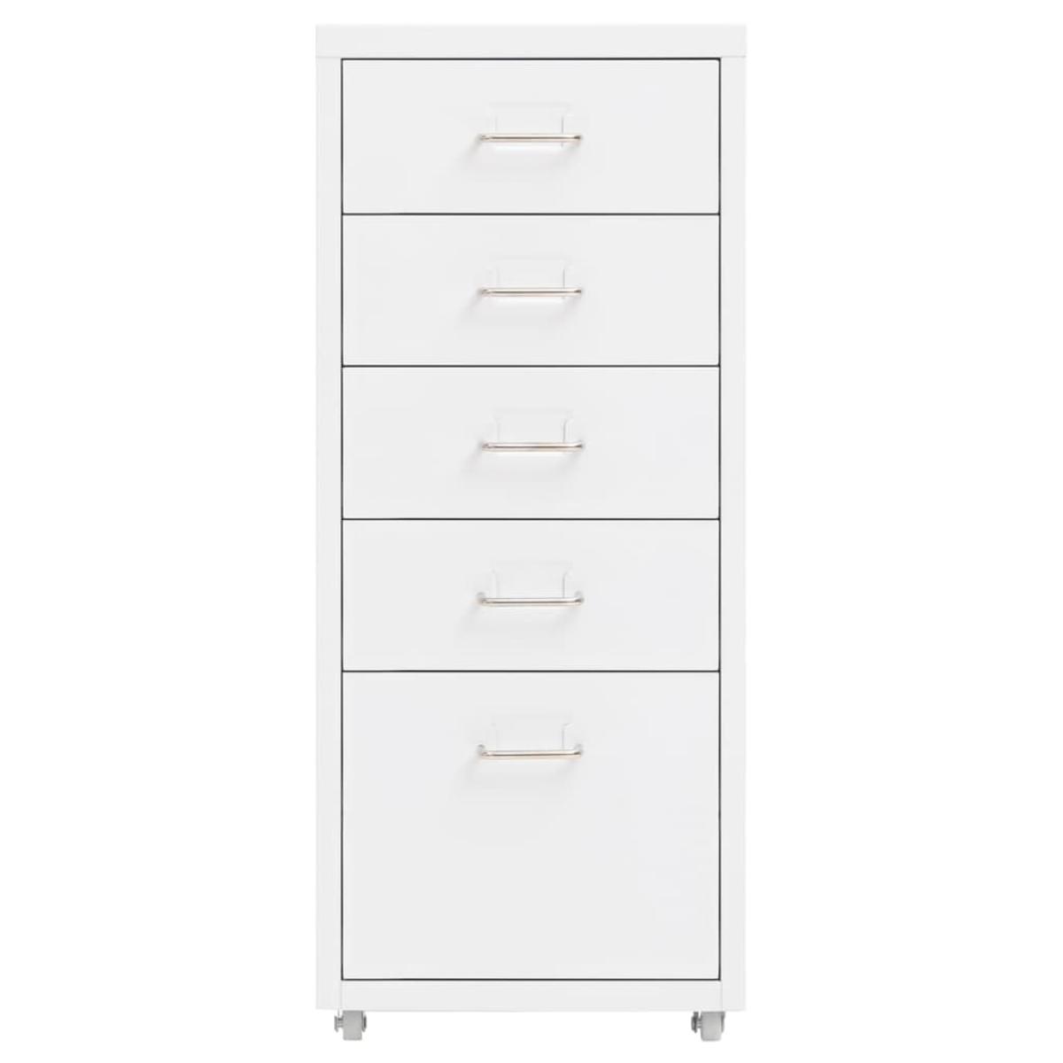 Armario archivador móvil metal blanco 28x41x69 cm