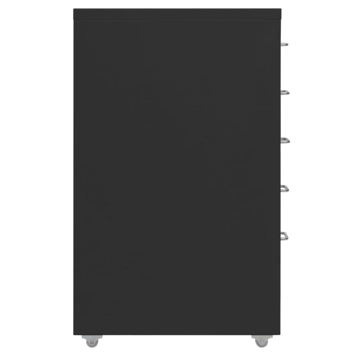 Armario archivador móvil metal negro 28x41x69 cm