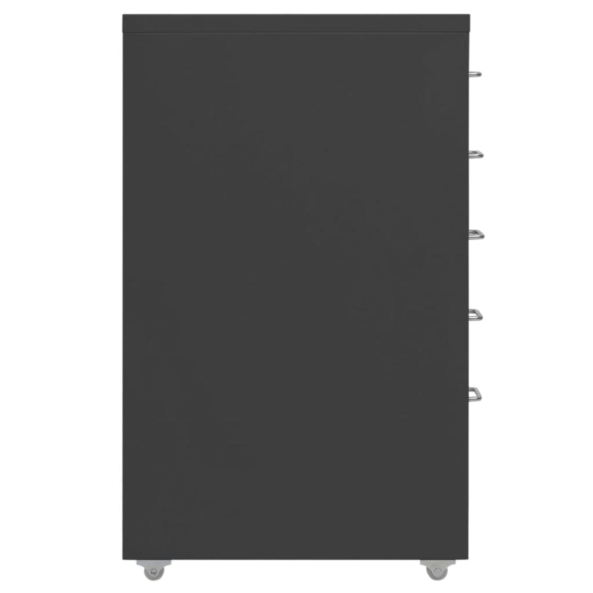 Armario archivador móvil metal antracita 28x41x69 cm