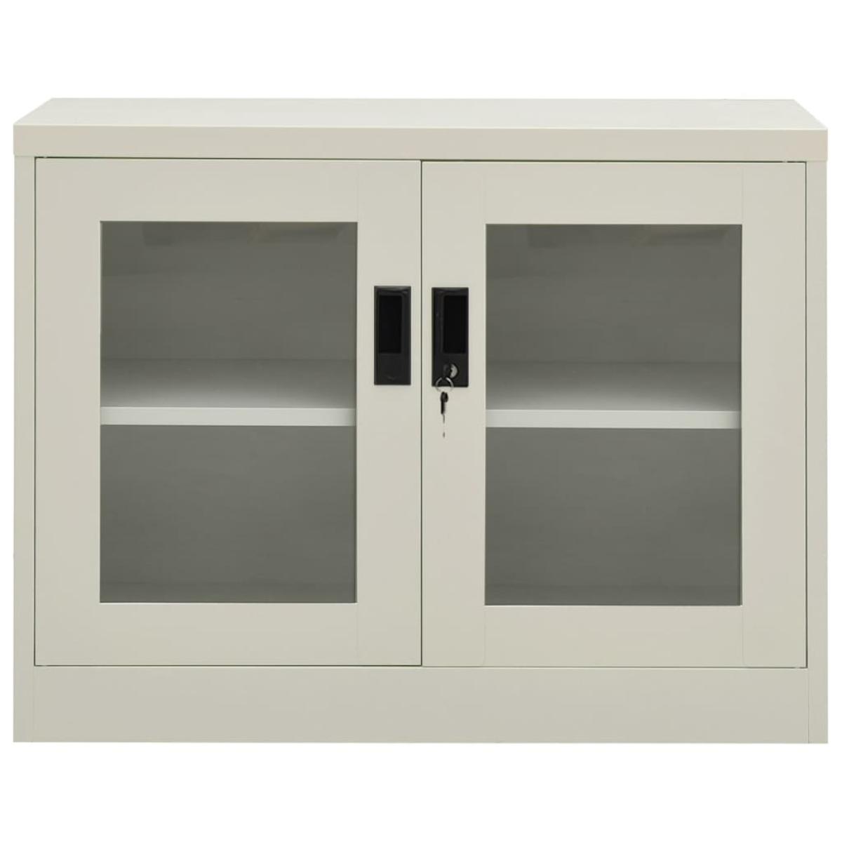 Armario de oficina de acero gris claro 90x40x70 cm