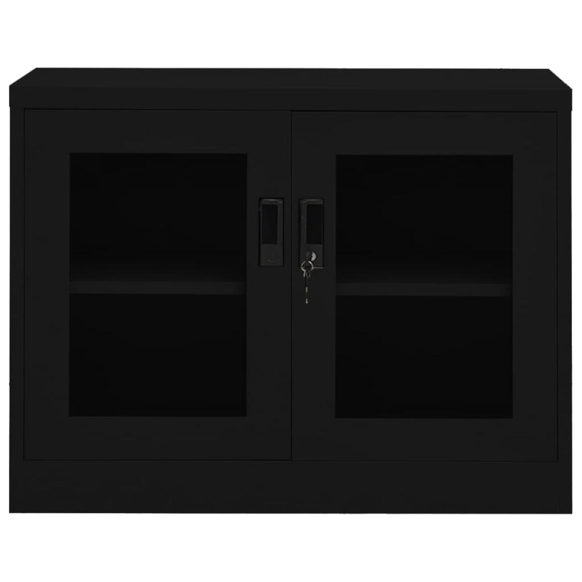 Armario de oficina de acero negro 90x40x70 cm