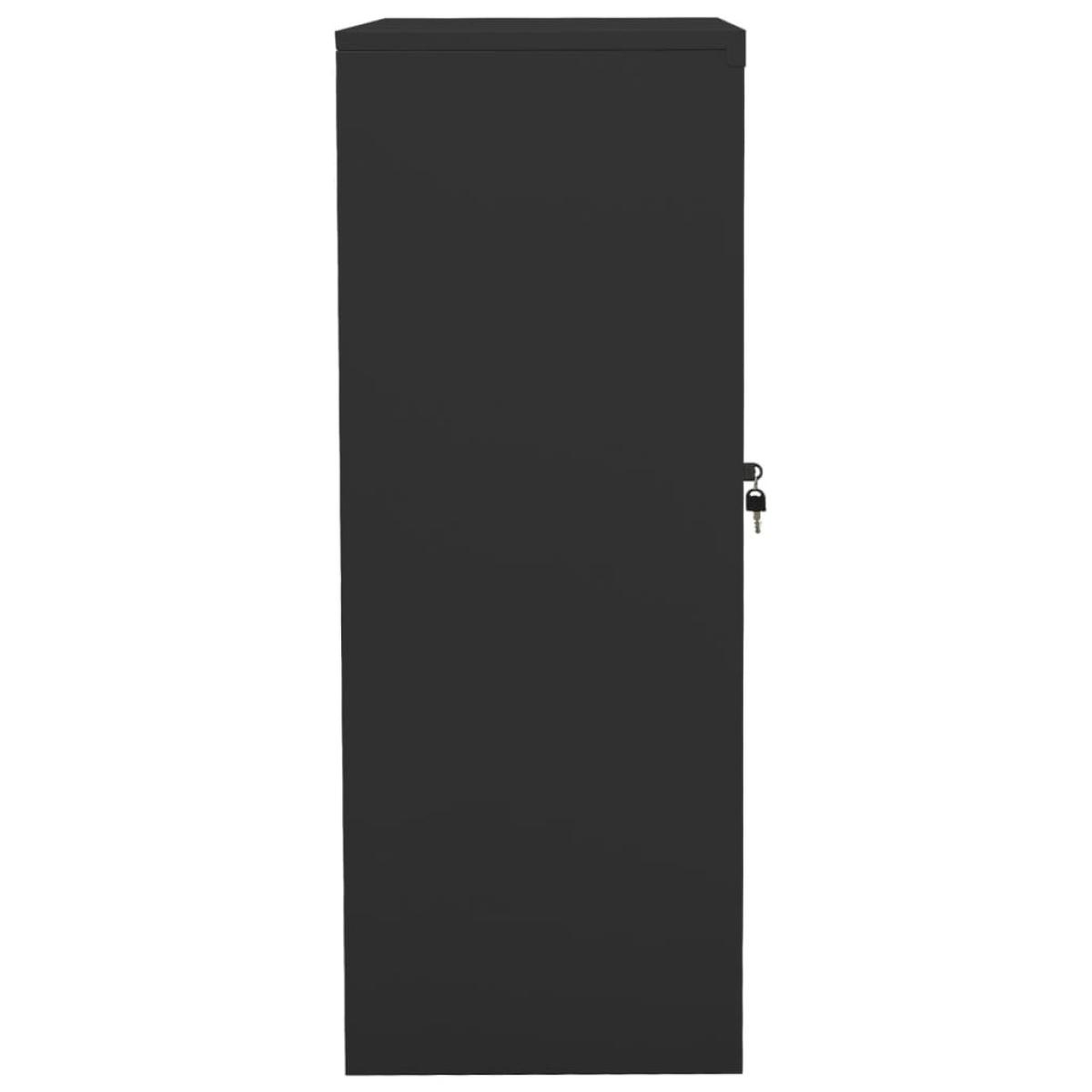 Armario de oficina de acero gris antracita 90x40x105 cm