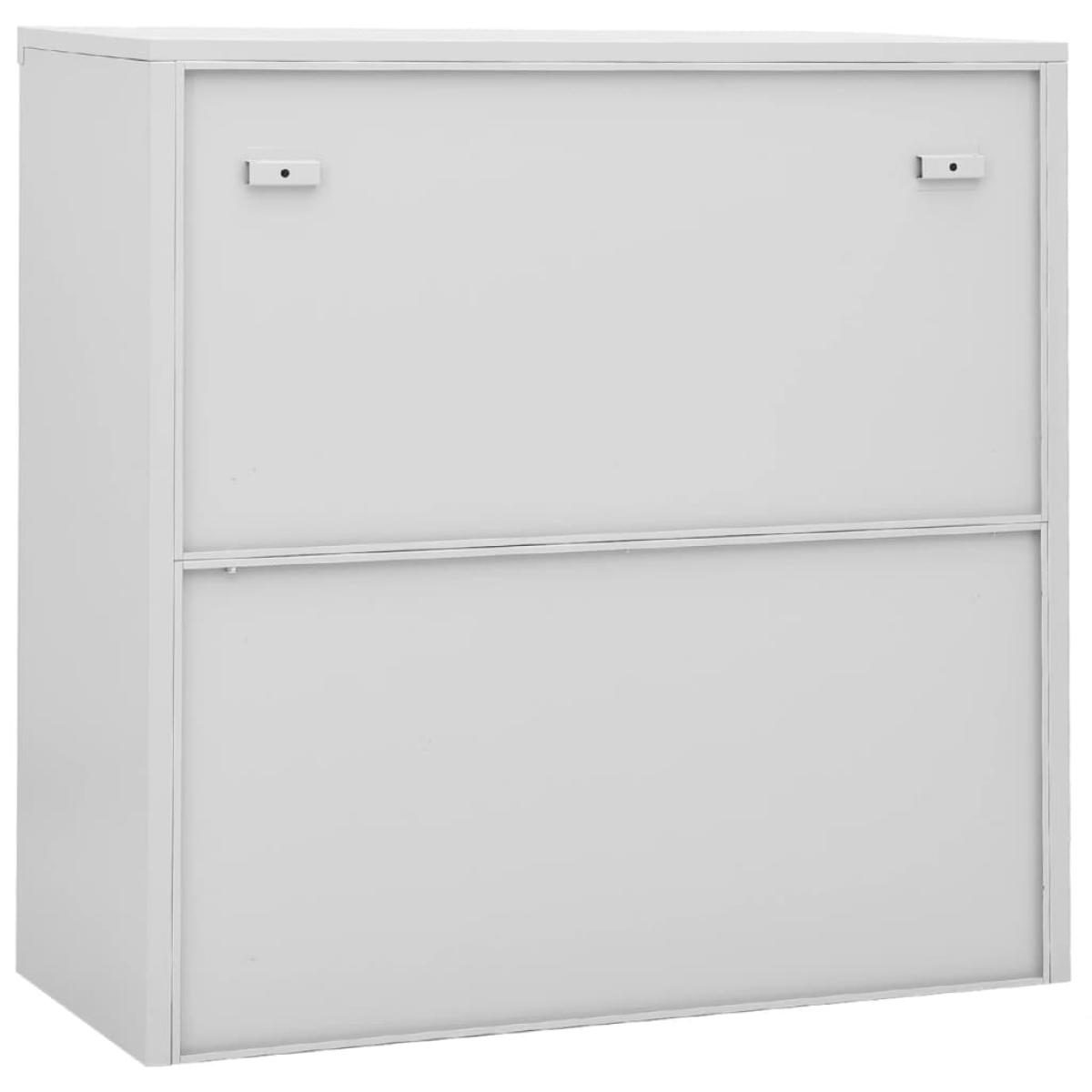 Armario de oficina puerta corredera acero gris claro 90x40x90cm
