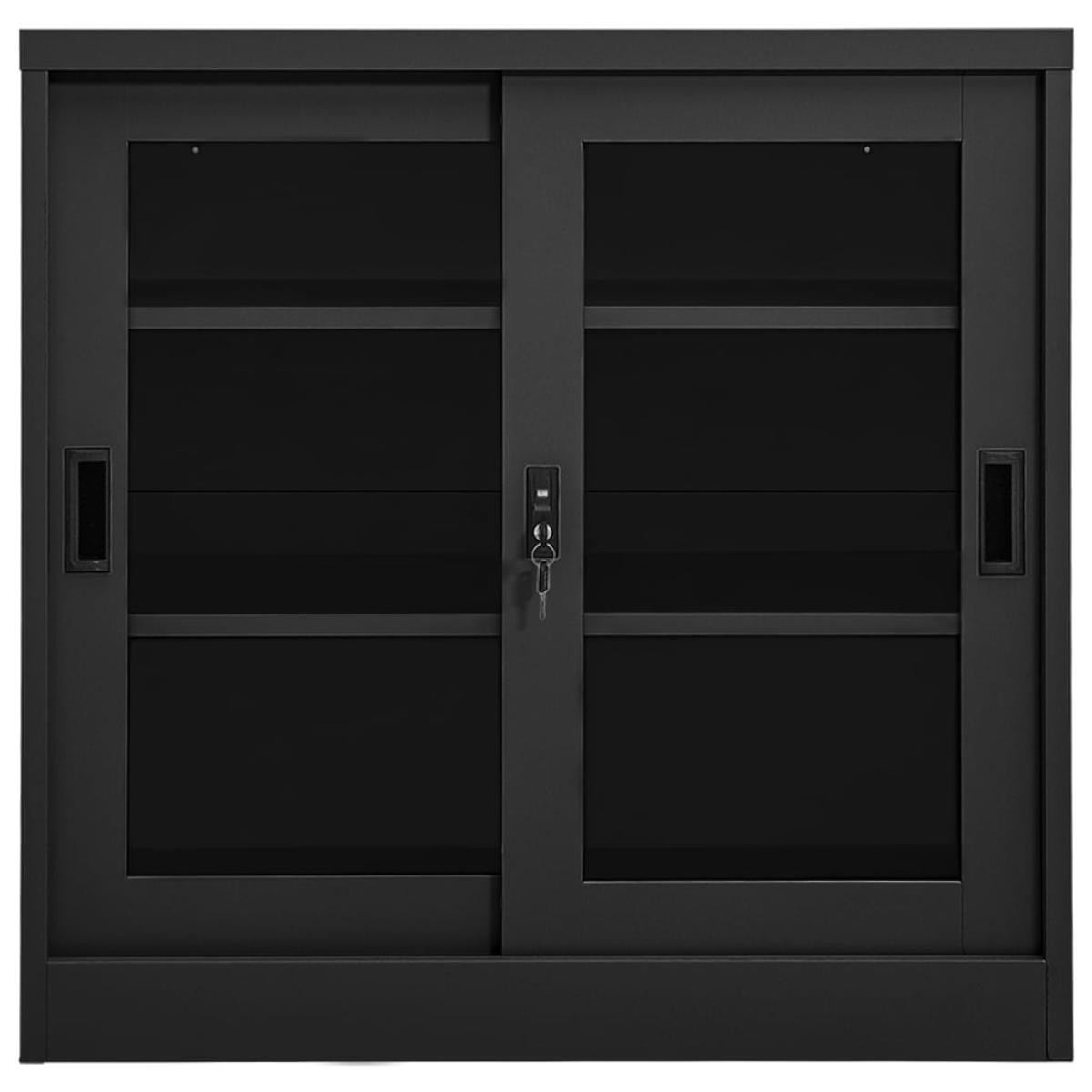 Armario con puerta corredera acero antracita 90x40x90 cm