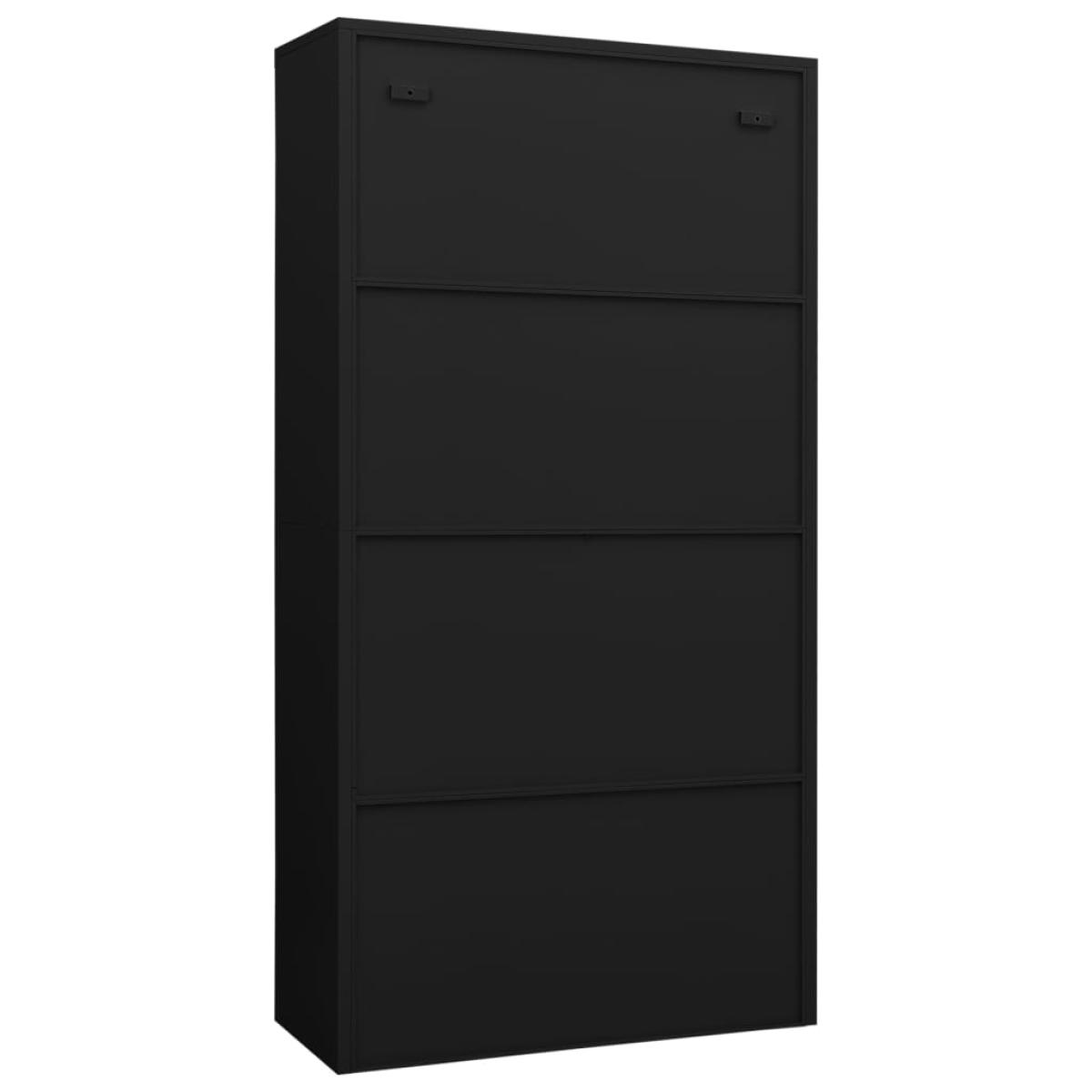Armario de taquilla de acero negro 90x40x180 cm