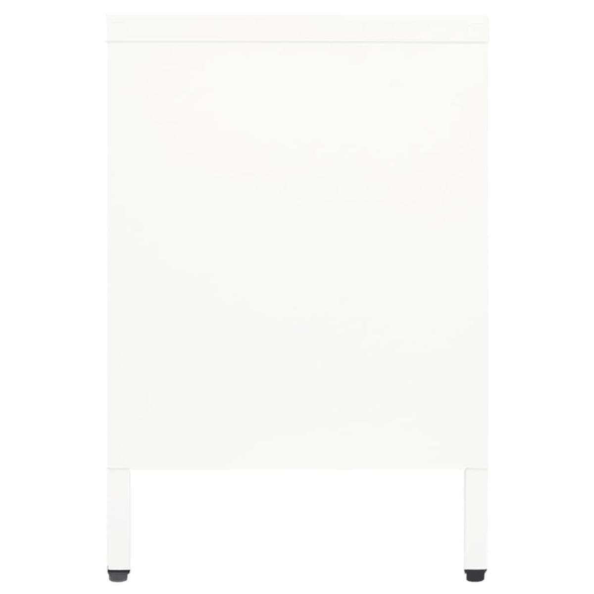 Mueble para el televisor acero y vidrio blanco 105x35x52 cm