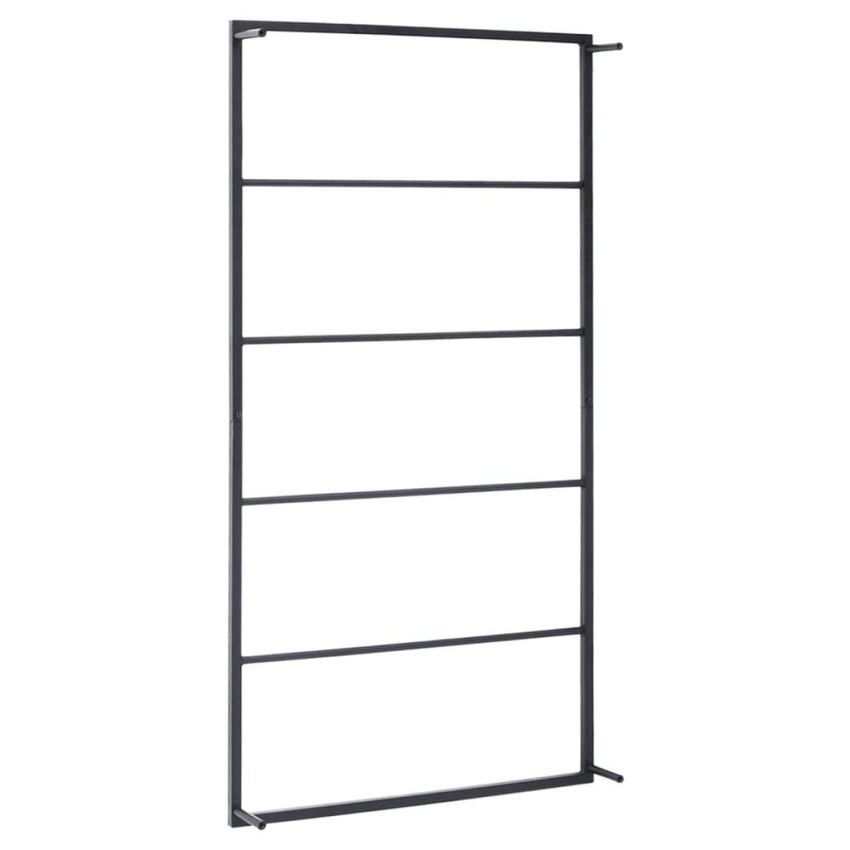 Toallero de acero negro 60x10x116 cm