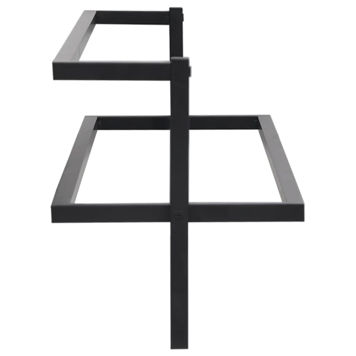 Toallero de hierro negro 95x25x22 cm