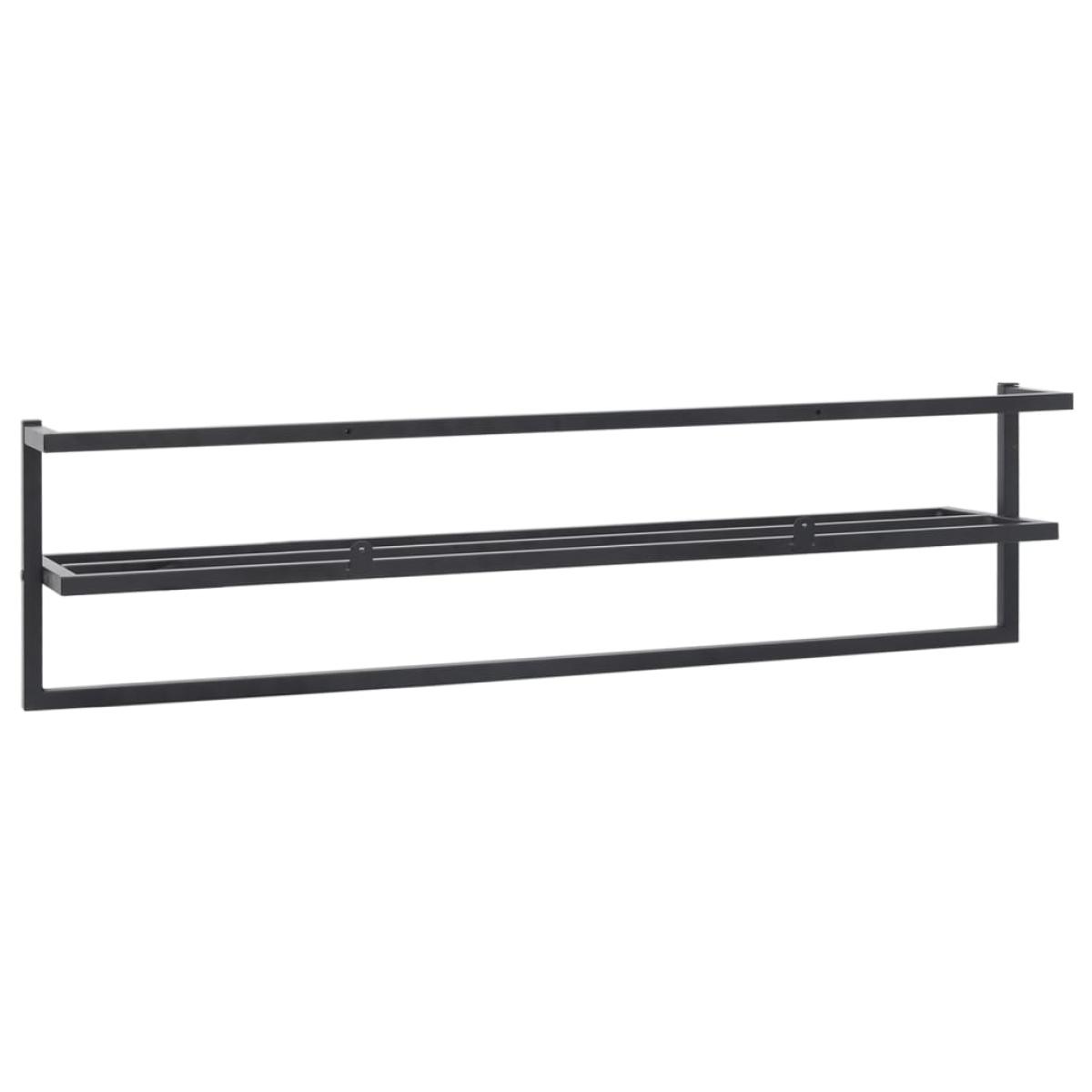 Toallero de hierro negro 95x25x22 cm