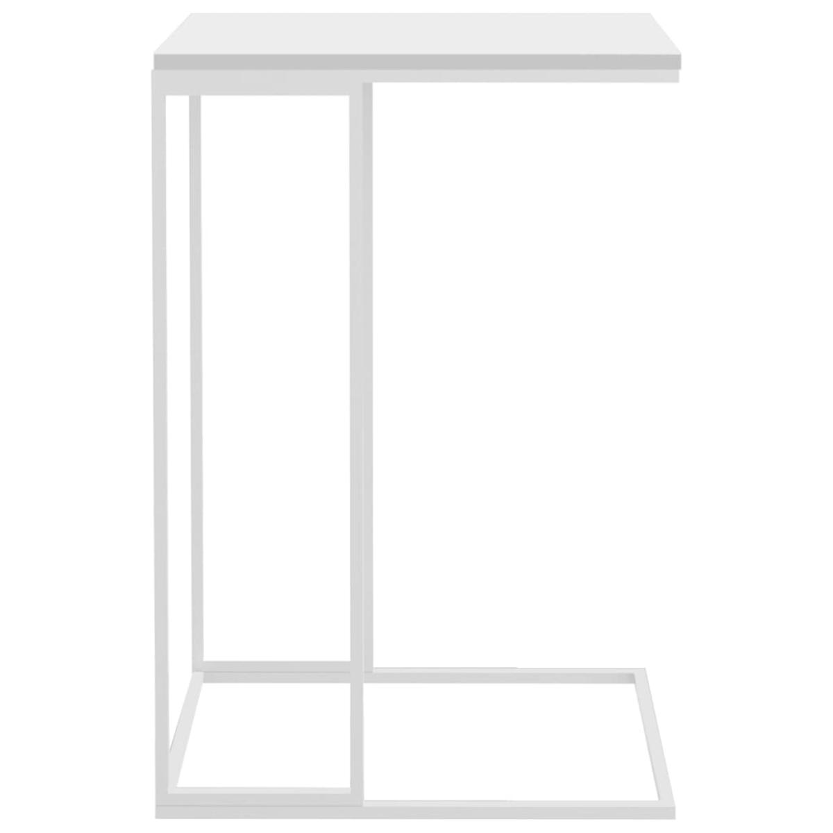 Mesa auxiliar de madera contrachapada blanco 40x30x59 cm