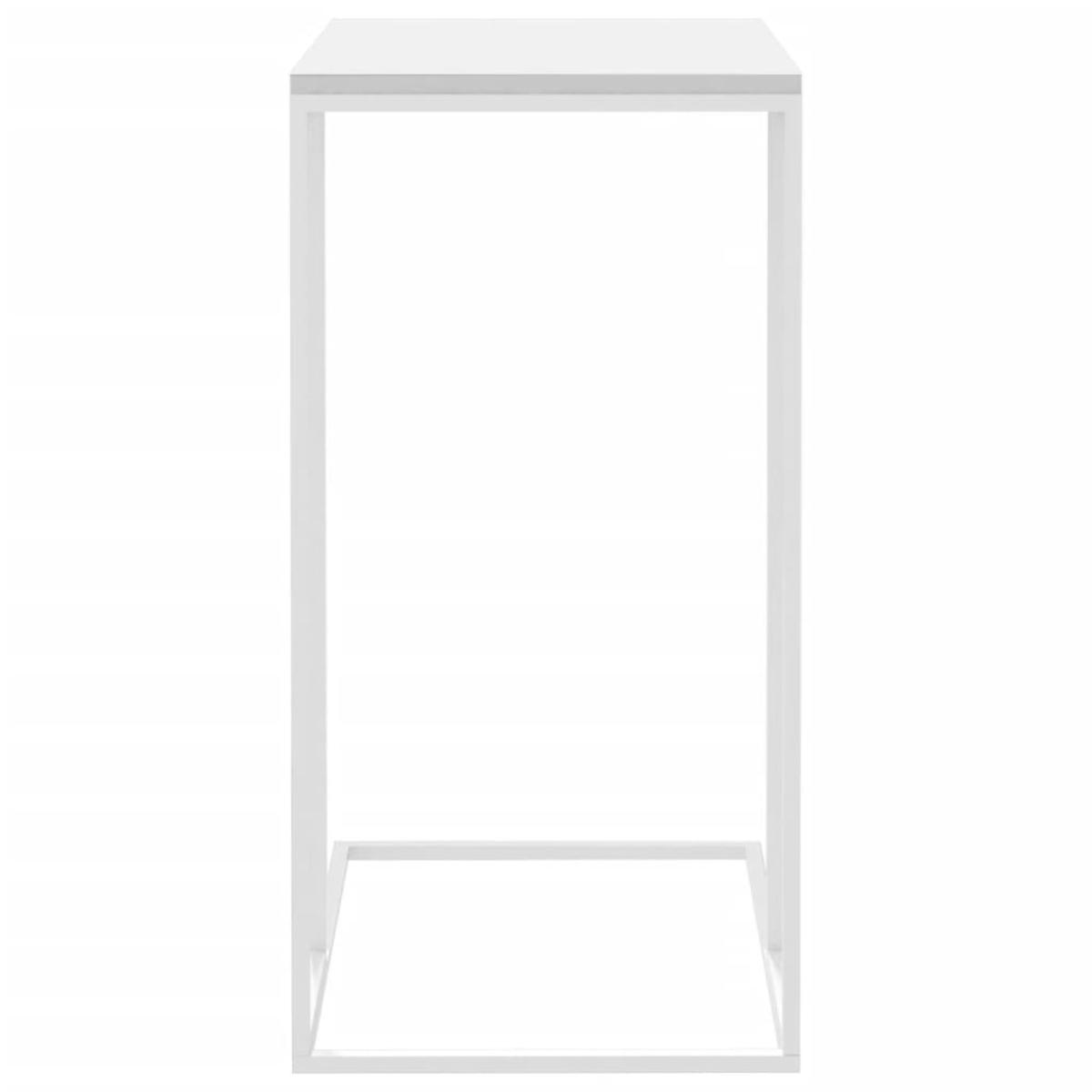 Mesa auxiliar de madera contrachapada blanco 40x30x59 cm