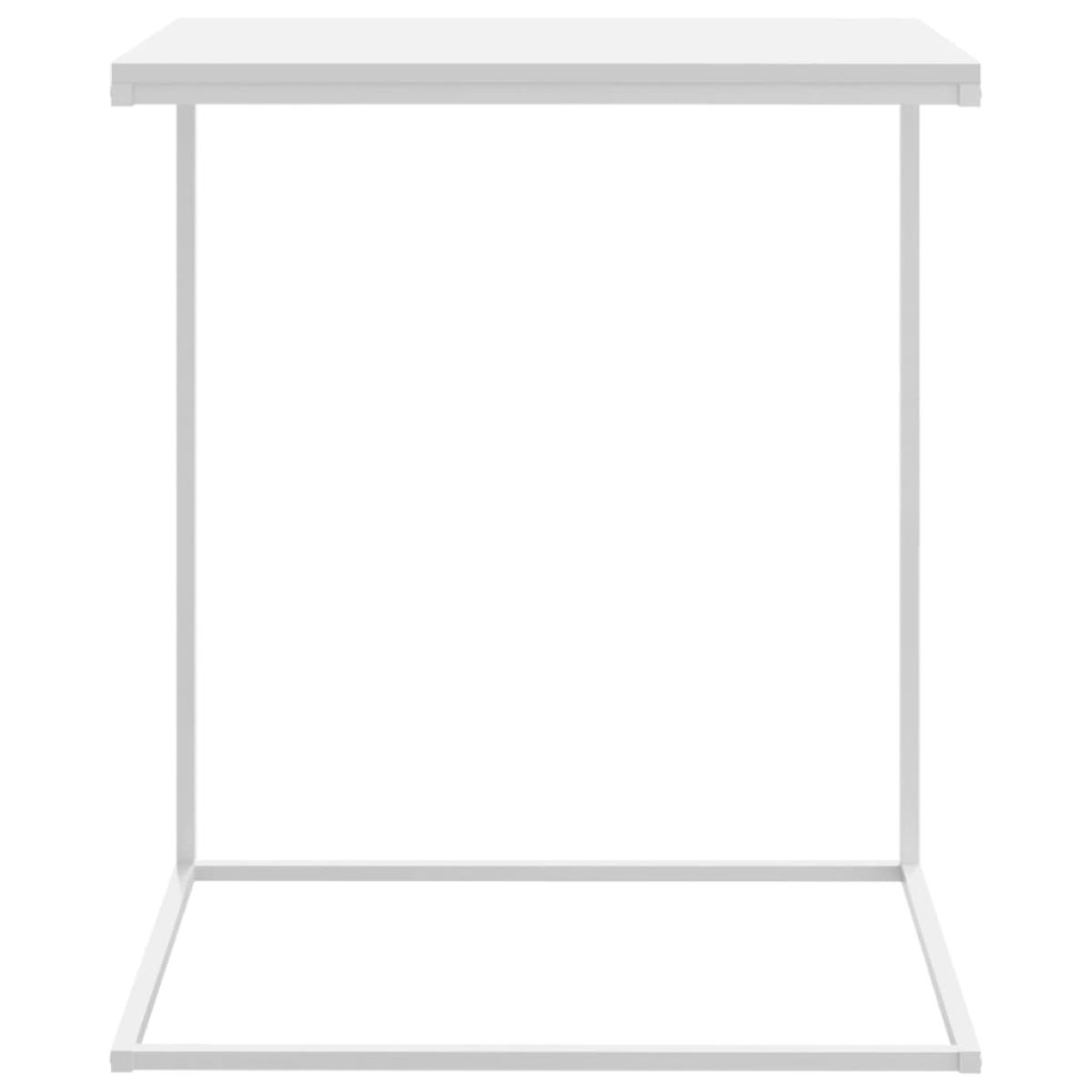 Mesa auxiliar de madera contrachapada blanco 55x35x66 cm