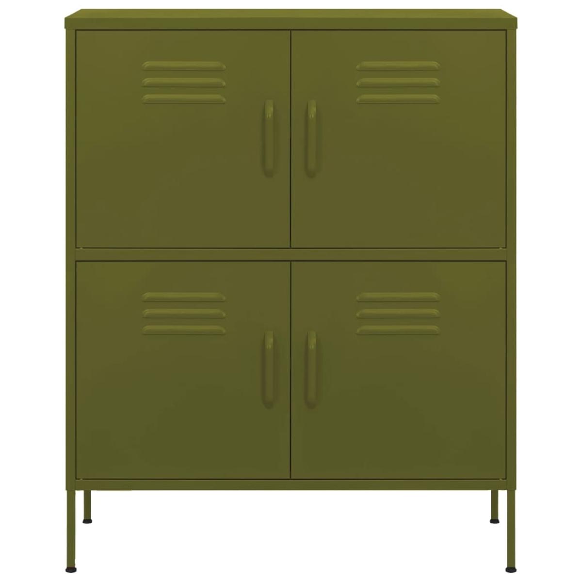 Armario de almacenamiento acero verde oliva 80x35x101,5 cm