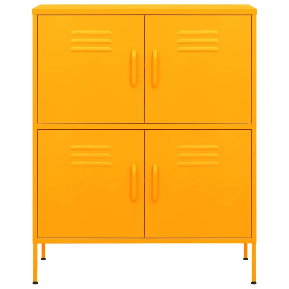 Armario de almacenamiento acero amarillo mostaza 80x35x101,5 cm